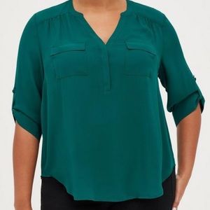 Torrid Harper Georgette Pullover 3/4 Sleeve Blouse, size 3